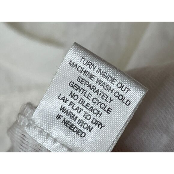 For Cynthia Women's Top Blouse White Cotton L Sleevless Lace Trim Boho Button - Picture 4 of 8